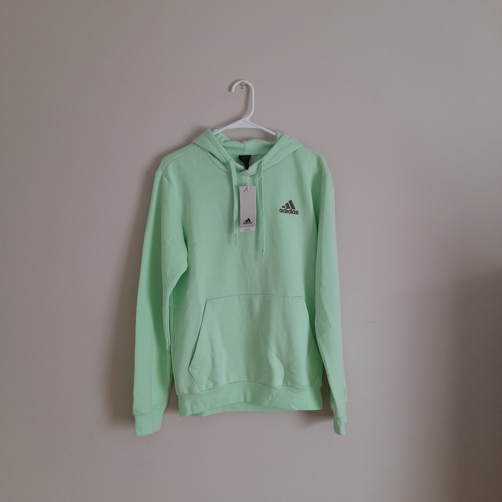 Mens Light Green Adidas Hoodie Size Small